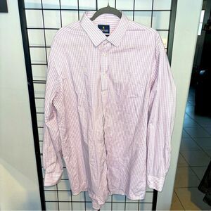Stafford Men's Pink Plaid Button Down Shirt X-tall Fit EUC